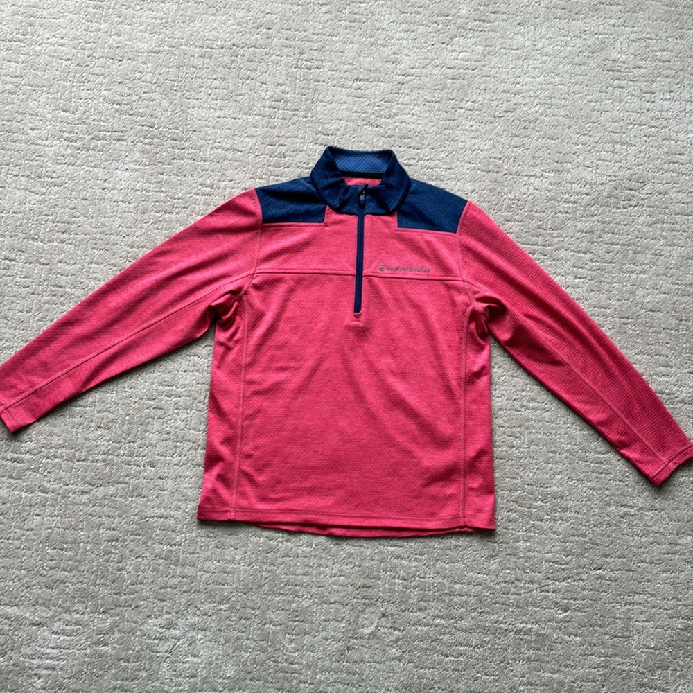 Vineyard Vines Performance Quarter Zip | red and blue | size 16 Large